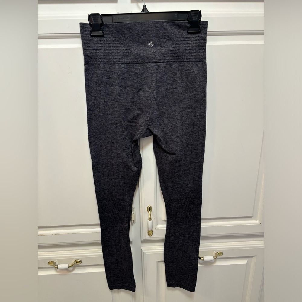 Athleta Medium Gray Compression Ribbed Training L… - image 3